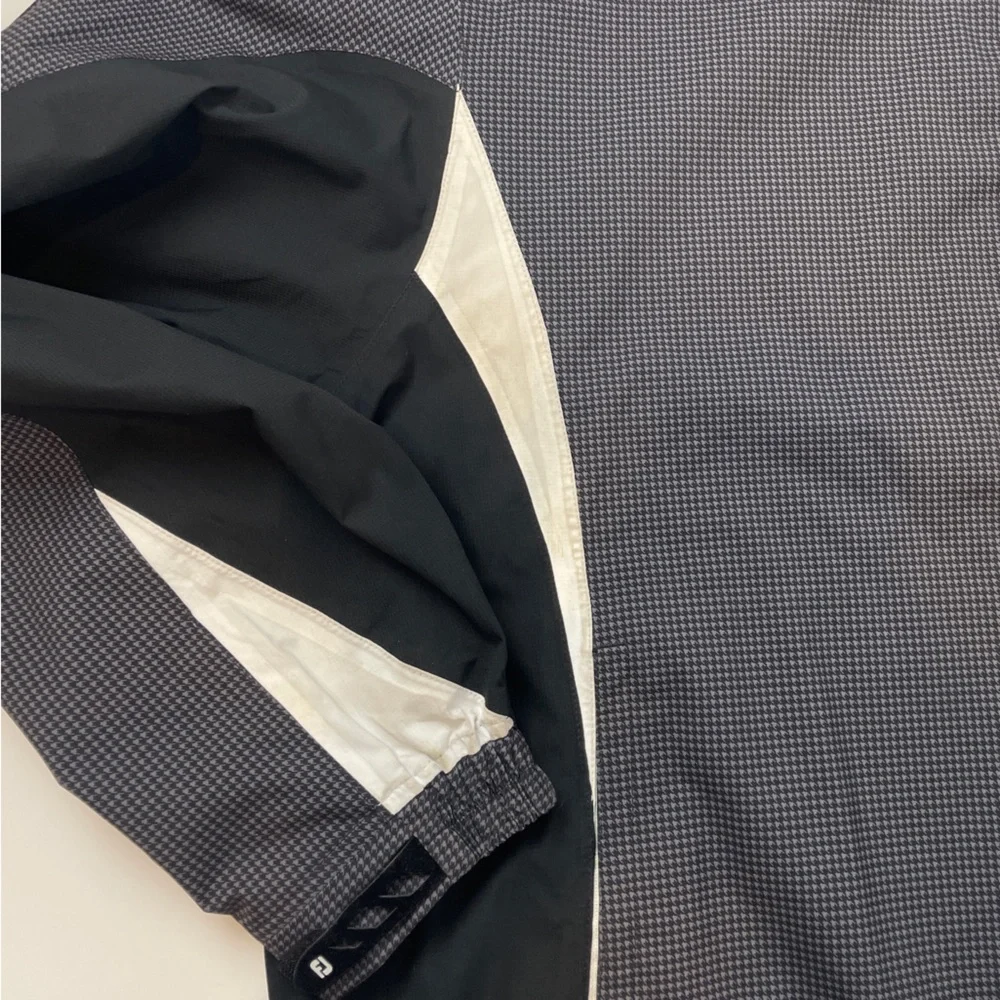 FootJoy Men's HydroLite ZIP Golf Rain Jacket WATERPROOF CHARCOAL HOUNDSTOOTH XL - Picture 10 of 16